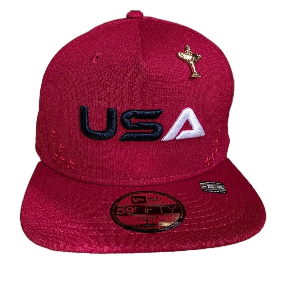 New Era 2025 Ryder Cup Bethpage Black USA Red Fitted Hat Cap Size 7 1/4 NWT